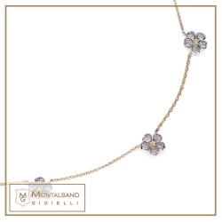 Collana fiori di pesco 5 fiori piccoli | Gioielli De Nobili